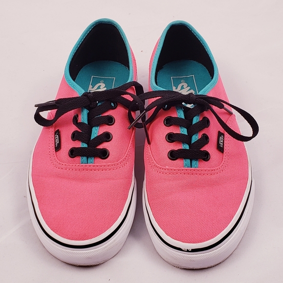 pink and turquoise vans
